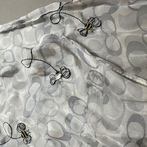 Coach Gray and Creme Bubble Bee Scarf